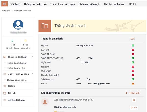 Đăng ký dịch vụ công quốc gia