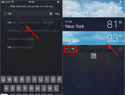 Cách xem dự báo thời tiết trên Iphone