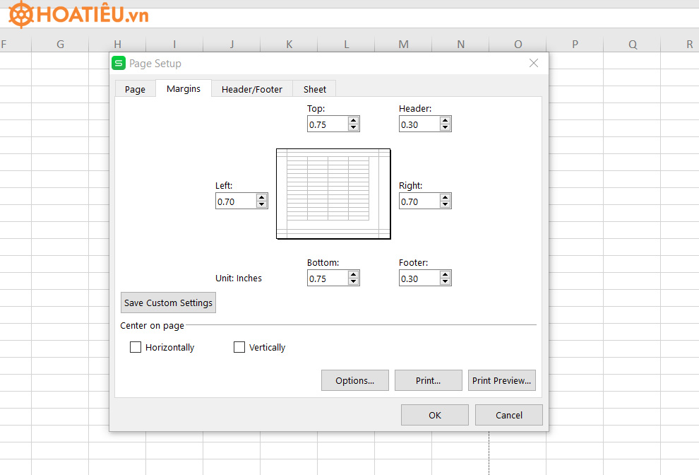 Cách in excel trong 1 trang A4