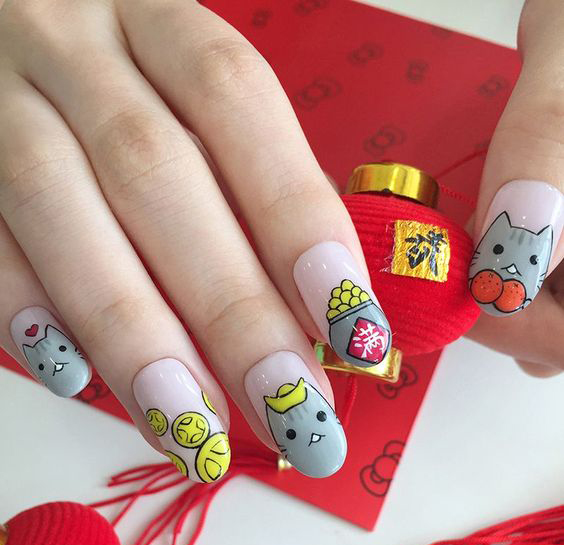 Mẫu nail Tết 2021