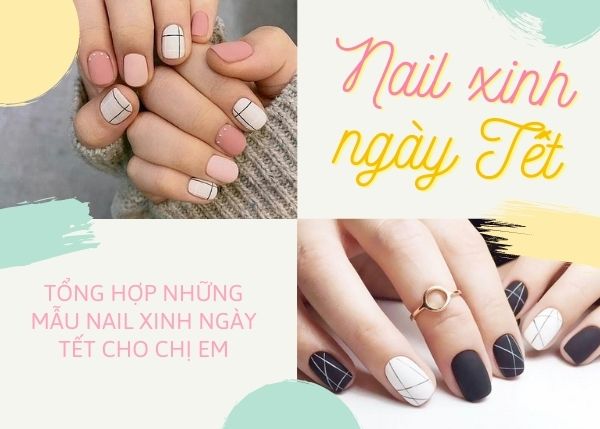 Mẫu nail Tết đơn giản cho chị em