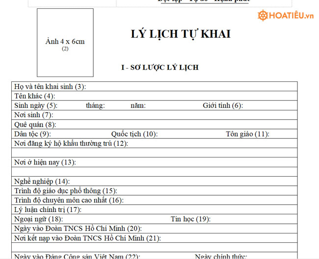 Mẫu thẩm tra lý lịch kết hôn với công an 