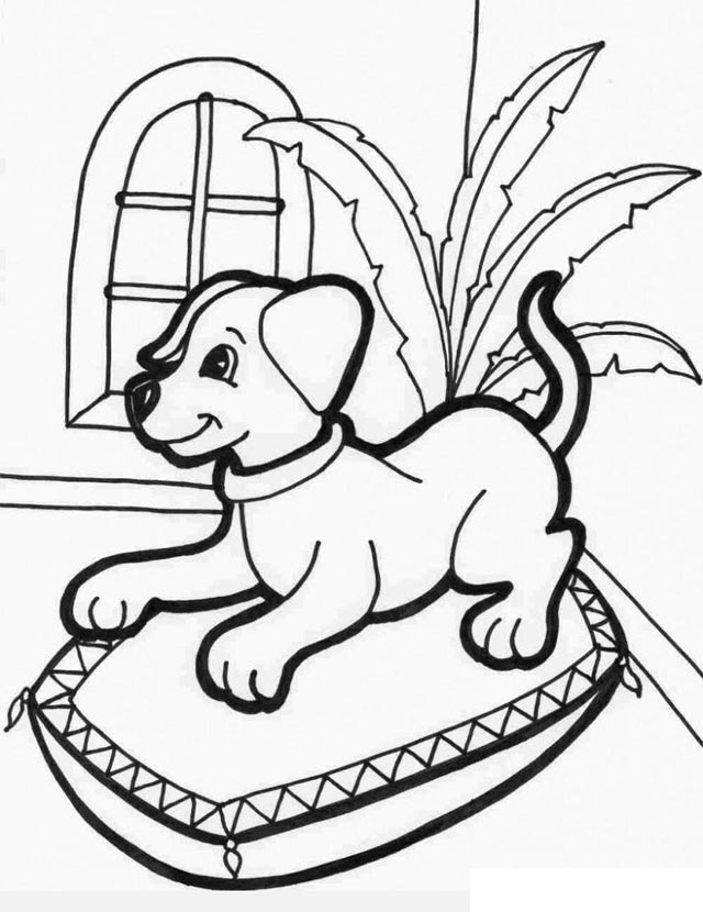 Tranh tô màu con chó cho bé