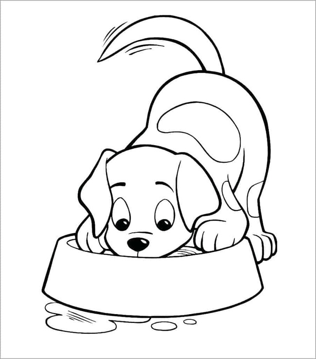 Tranh tô màu con chó cho bé