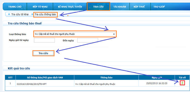 ác bước nộp hồ sơ đăng ký người phụ thuộc qua mạng
