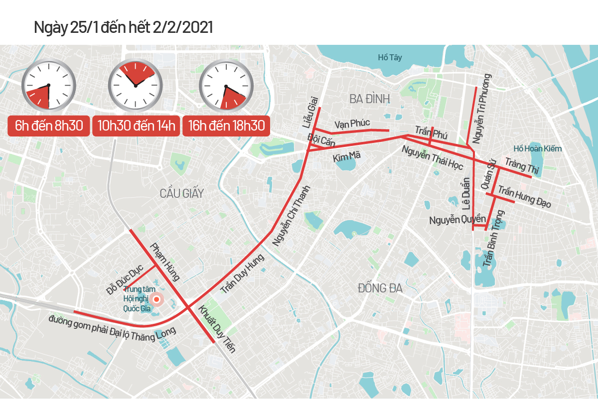 Lịch cấm đường đại hội đảng