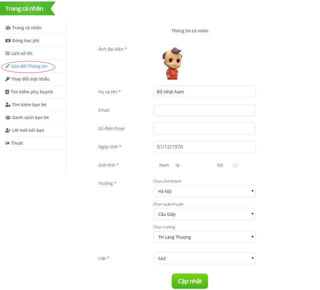 Cách đăng kí tài khoản học sinh trạng nguyên