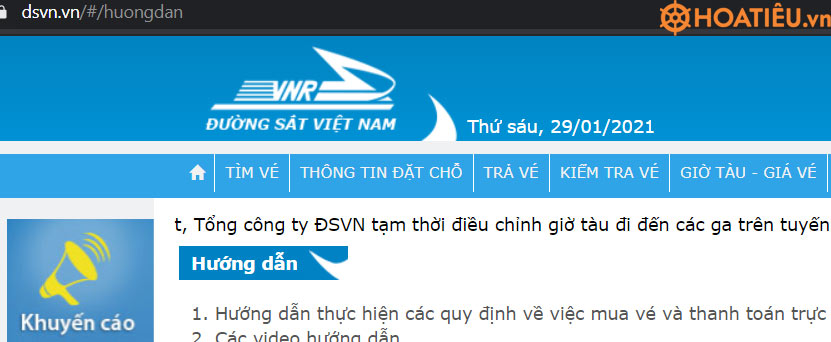 Hướng dẫn đổi trả vé tàu trực tuyến