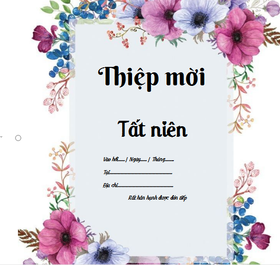 Giấy mời dự tiệc tất niên