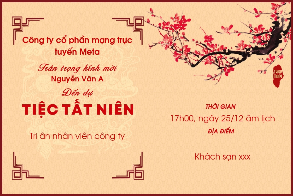 Mẫu giấy mời tất niên