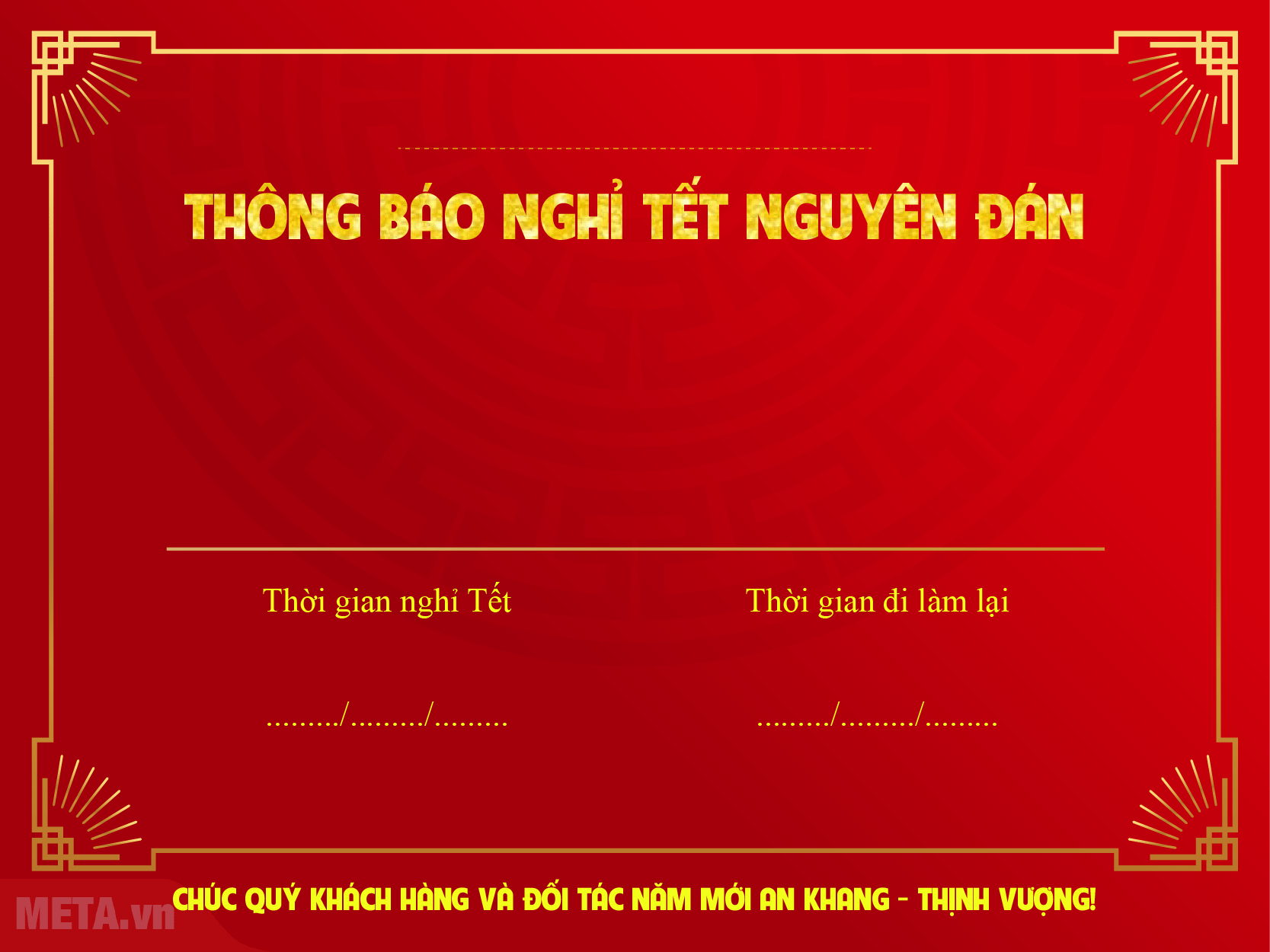 Banner thông báo nghỉ lễ Tết Âm lịch