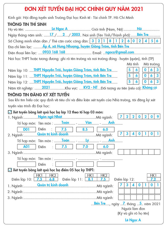 Hướng dẫn hồ sơ xét tuyển học bạ trường đại học kinh tế tài chính UEF