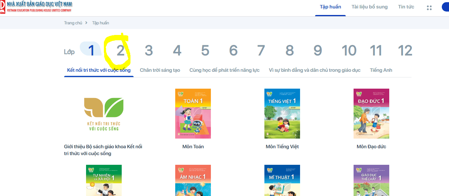 Hướng dẫn xem các bộ sách giáo khoa lớp 2 mới