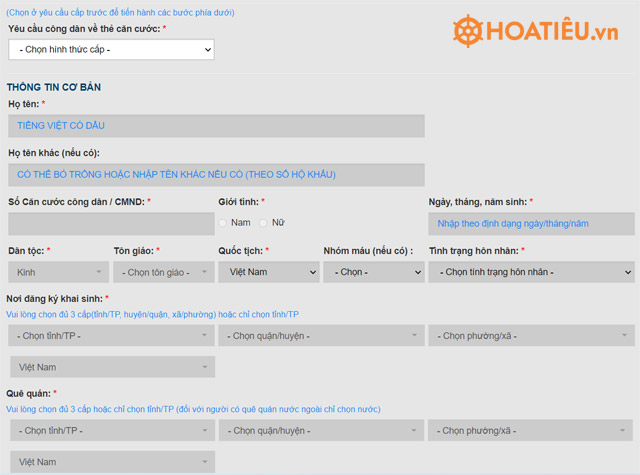 Làm căn cước công dân online