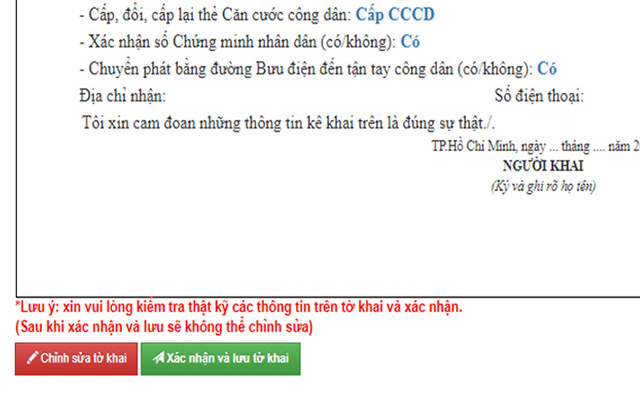 Làm căn cước công dân online