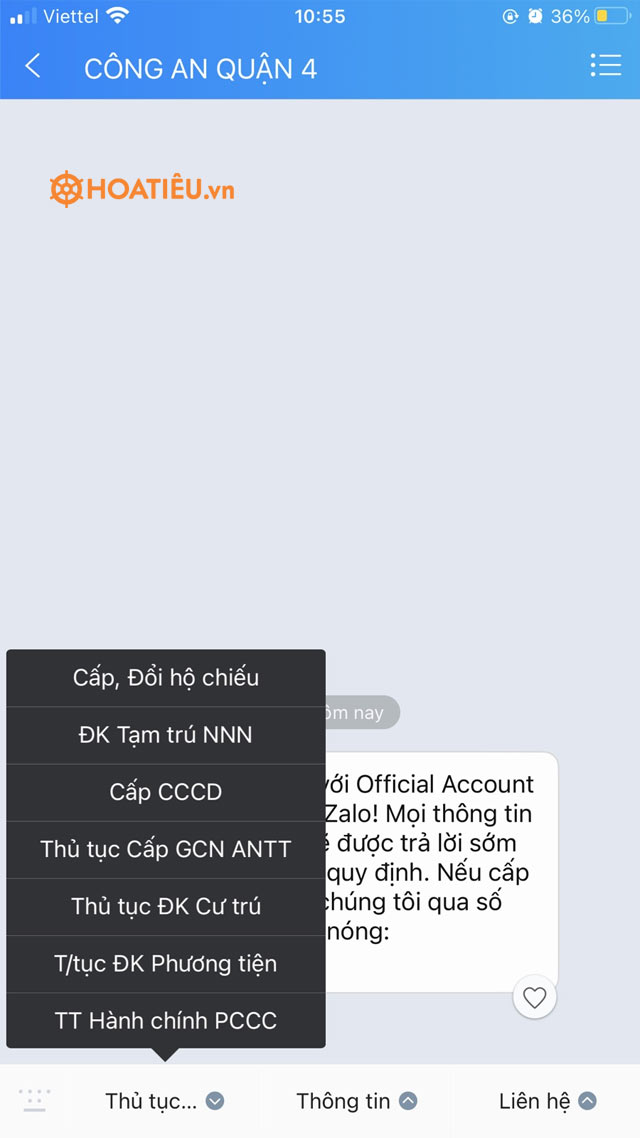 Làm CCCD online qua Zalo