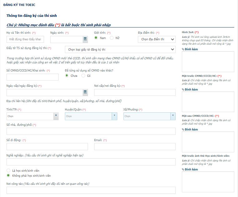 Hướng dẫn thủ tục đăng ký thi TOEIC mới nhất 