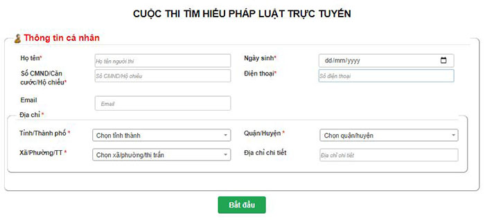 Đáp án thi pháp luật trực tuyến