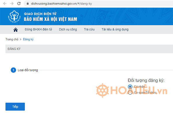 Đăng kí tài khoản VssID