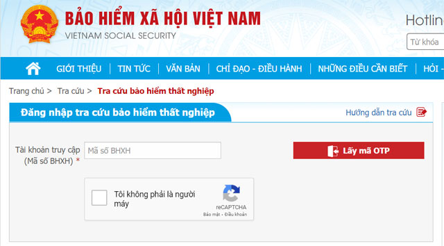 Tra cứu bảo hiểm thất nghiệp