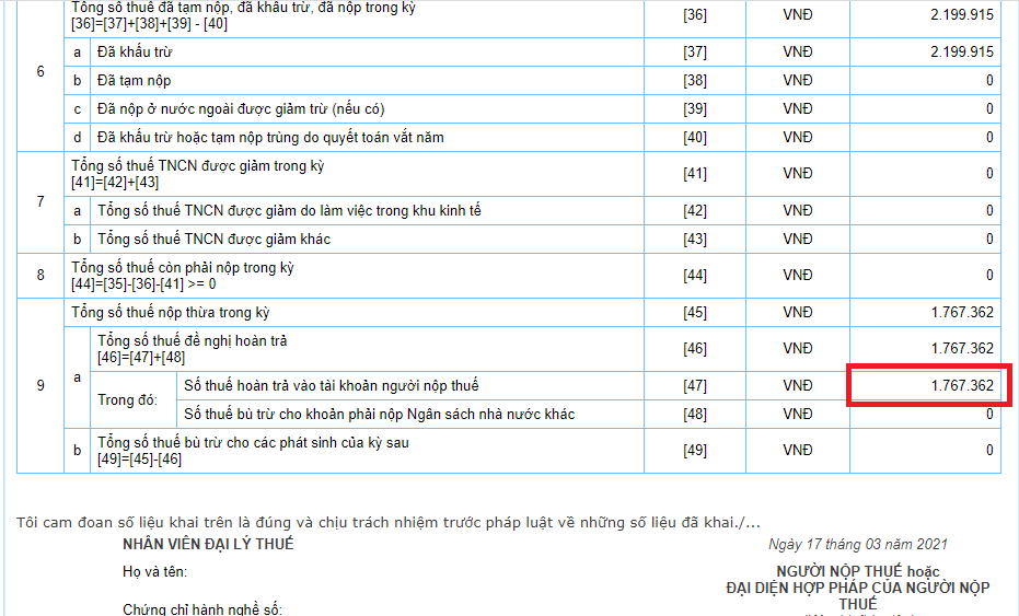 Cá nhân tự quyết toán thuế TNCN 2021