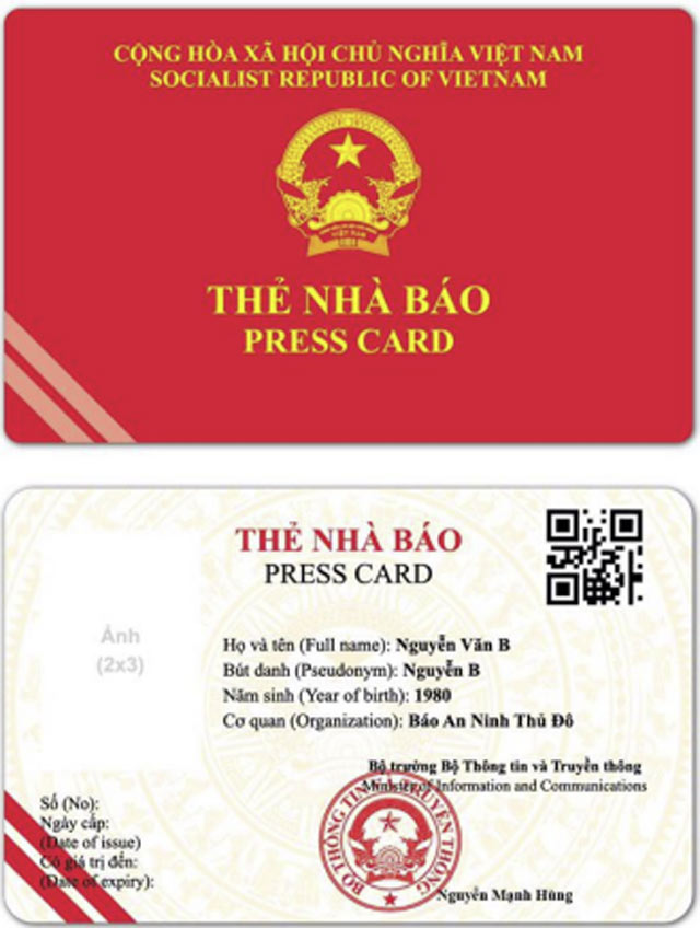 Mẫu thẻ nhà báo