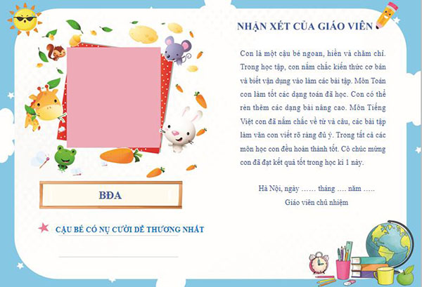 Mẫu ppt nhận xét học sinh