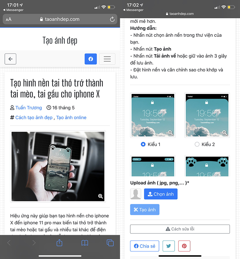 Cách cắt hình nền tai thỏ trên iPhone