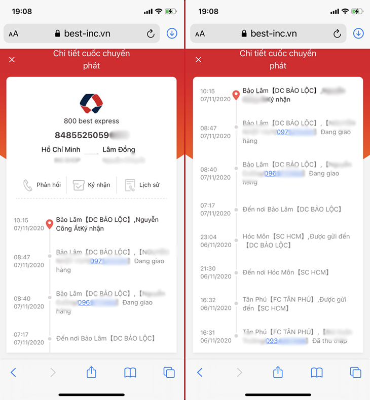 Cách kiểm tra đơn hàng Best Express