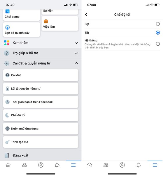 Cách bật tính năng Dark mode (chế độ tối) của Facebook