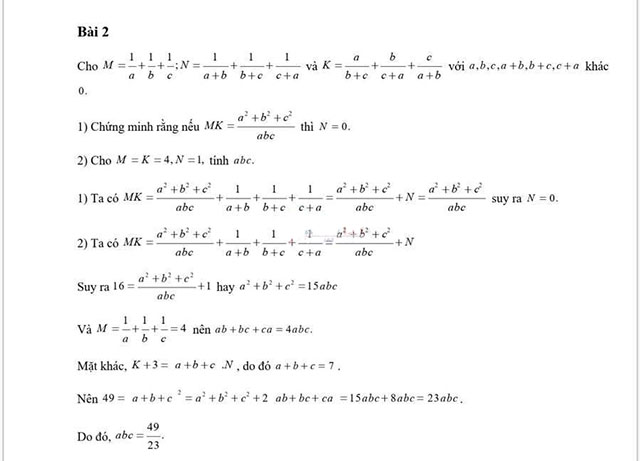Đáp án thi toán vào lớp 10 2021 Tp HCM