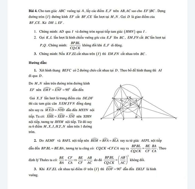 Đáp án thi toán vào lớp 10 2021 Tp HCM