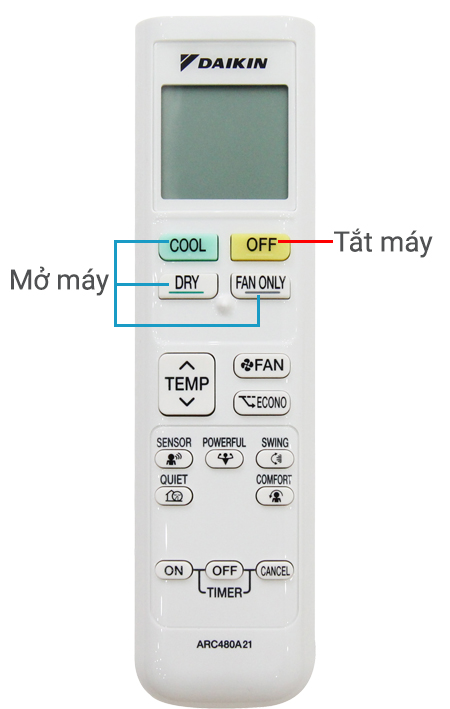 Cách sử dụng điều khiển điều hòa Daikin 1 chiều