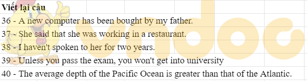 Đáp án Đề thi tuyển sinh lớp 10 môn Anh Hà Tĩnh 2021