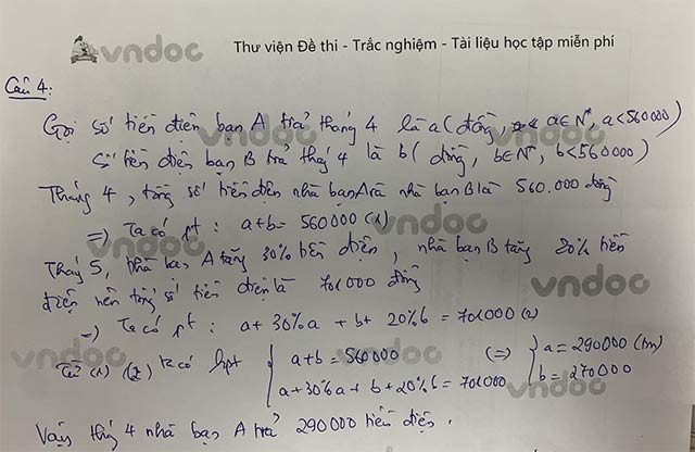 Đáp án đề thi vào lớp 10 môn toán Hà Tĩnh 2021