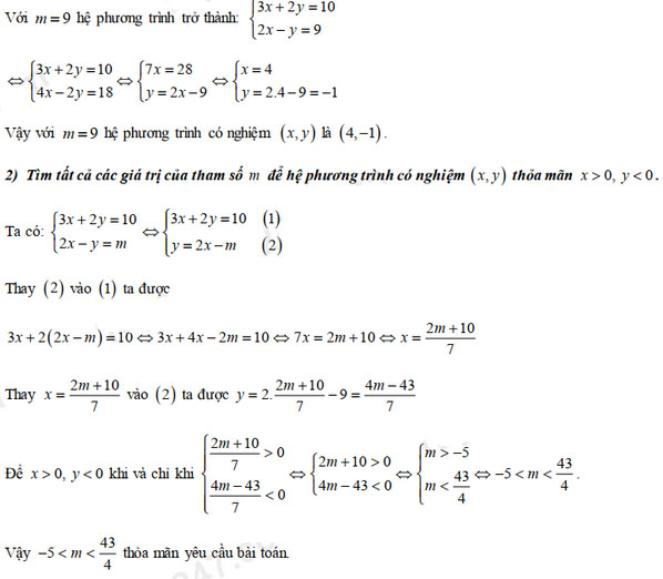 Đáp án môn toán vào lớp 10 bình dương 2021