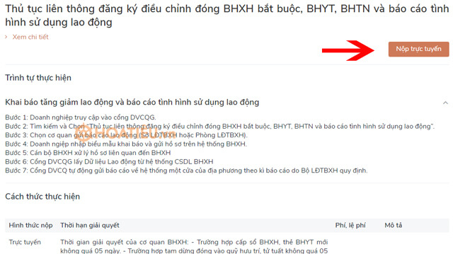 Khai báo tình hình sử dụng lao động qua cổng dịch vụ công