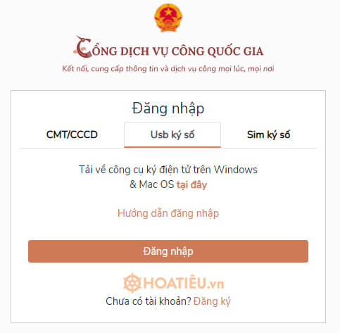 Khai trình lao động trên dichvucong.gov.vn bằng USB Token