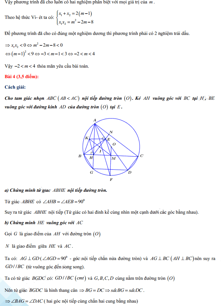 Đáp án đề toán vào lớp 10 2021 Quảng Nam