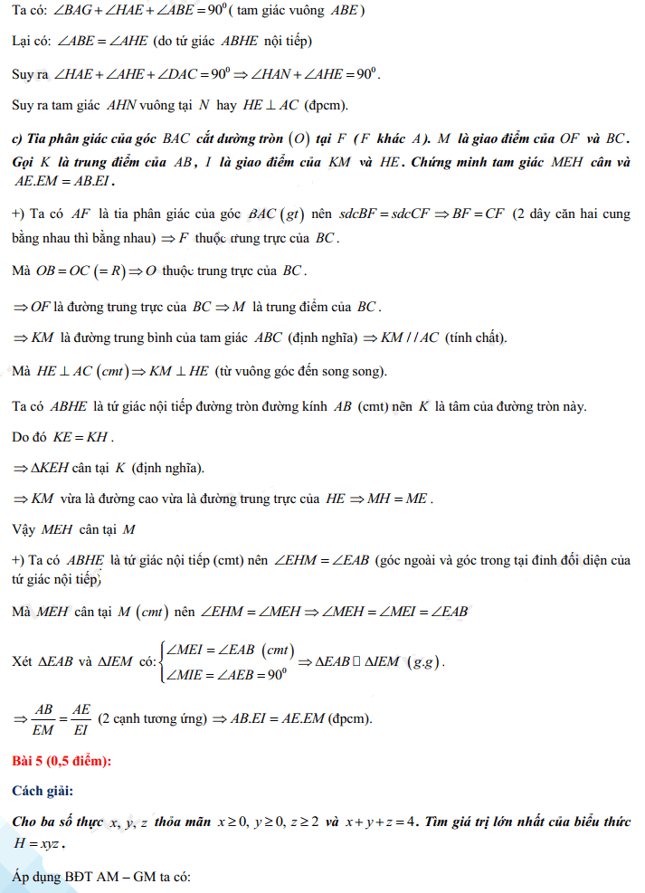 Đáp án đề toán vào lớp 10 2021 Quảng Nam