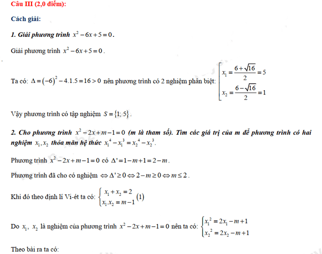 Đề thi tuyển sinh lớp 10 môn Toán 2021 Thanh Hóa