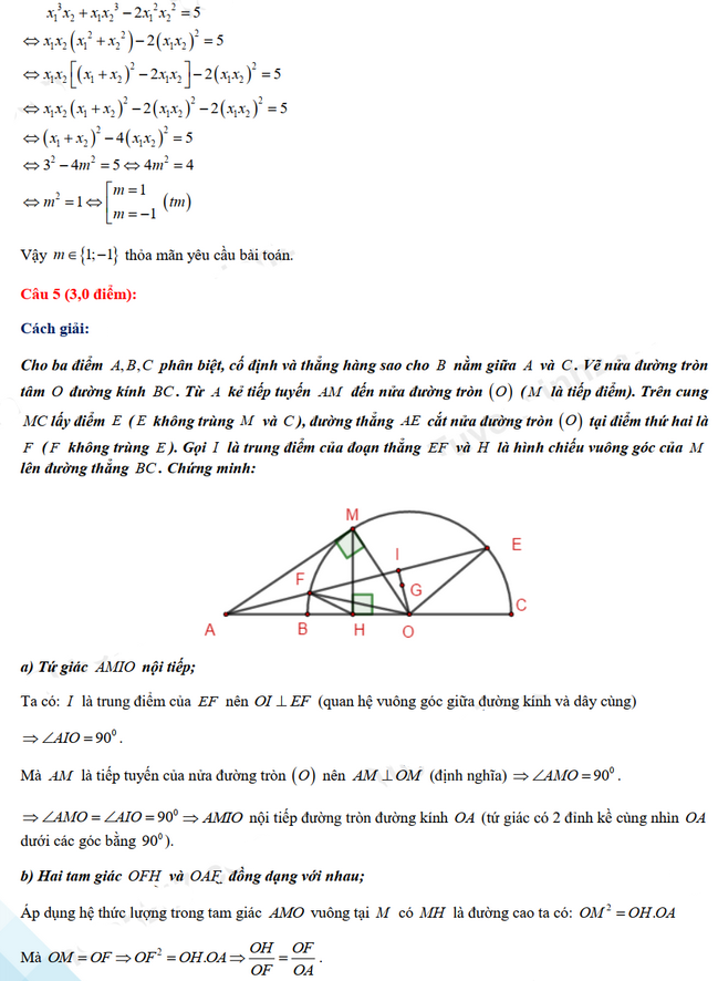 Đáp án đề thi tuyển sinh lớp 10 môn Toán Thừa Thiên Huế 2021