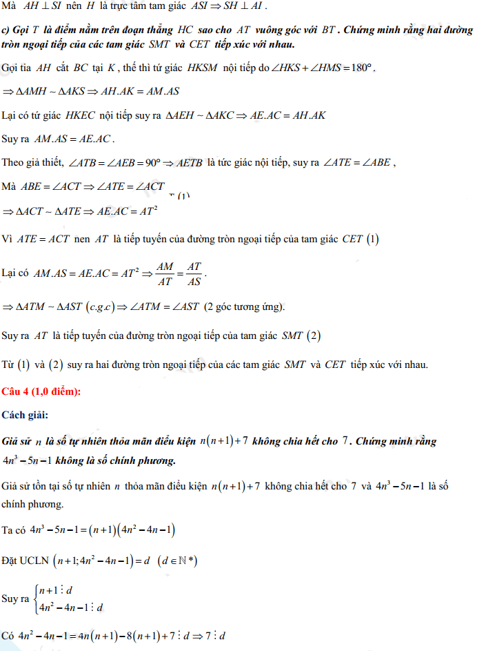 Đáp án đề thi tuyển sinh lớp 10 môn Toán Thái Bình 2021