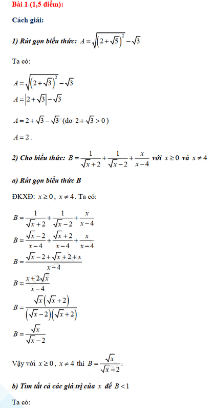 Đáp án đề thi tuyển sinh lớp 10 môn Toán Tiền Giang 2021