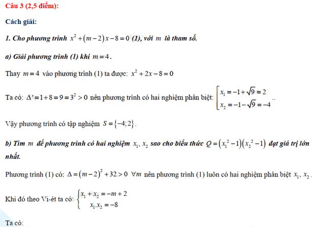 Đáp án đề thi tuyển sinh lớp 10 môn Toán Bình Phước 2021