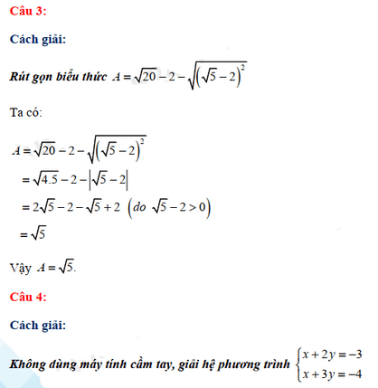 Đáp án đề thi tuyển sinh lớp 10 môn Toán Thái Nguyên 2021