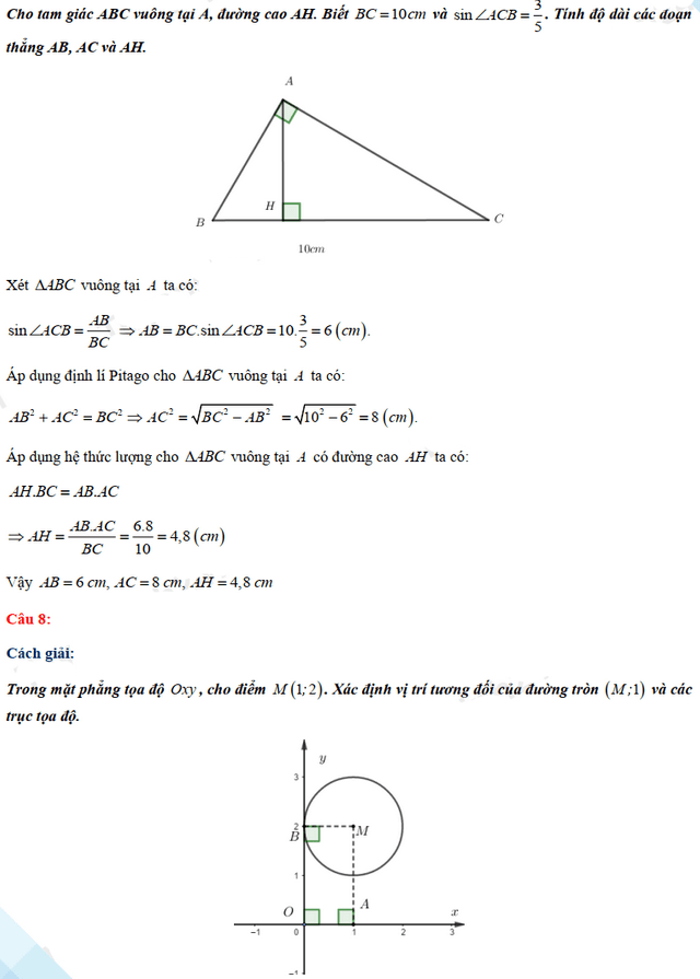 Đáp án đề thi tuyển sinh lớp 10 môn Toán Thái Nguyên 2021