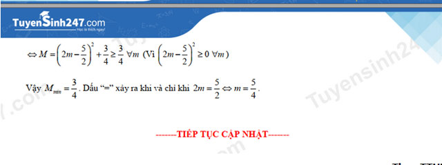 Đáp án đề thi tuyển sinh vào lớp 10 môn Toán Đắk Lắk 2021