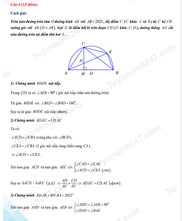Đáp án đề thi tuyển sinh vào lớp 10 môn Toán Đắk Lắk 2021