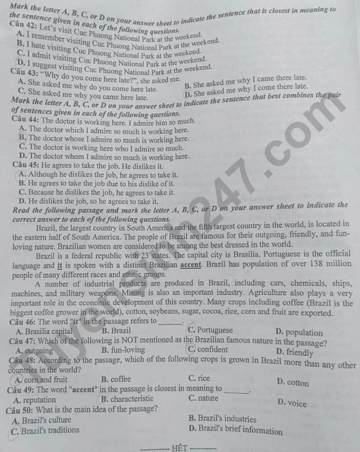 Dap an de thi vao lop 10 nam 2021 bai To hop - tinh Ninh Binh